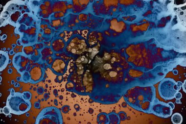 Soyut sanat alanı dokusu. Moda geçmişi. Gezegenler ve galaksiler