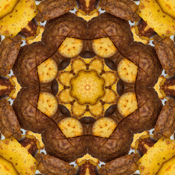 Seamless geometric pattern. Food potato pattern. Golden yellow potato texture.