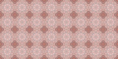 Seamless geometric pattern. Beautiful texture and background. Red rose.