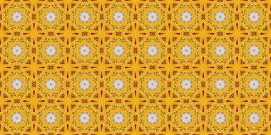 Seamless geometric pattern. Beautiful texture and background. Yellow sun.