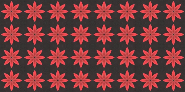 Seamless Geometric Pattern Beautiful Texture Background Red Rose — 스톡 사진