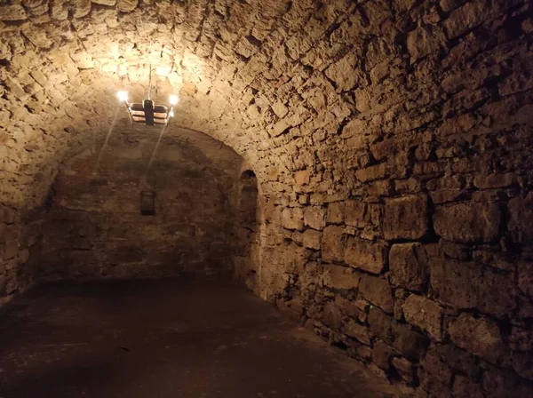 Dungeon Old Castle Stone Basement — Foto Stock