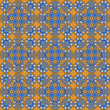 Kusursuz desen. Geometrik çiçeklerin küçük deseni. Kumaş ve giysi desenleri