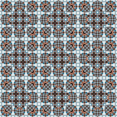 Kusursuz desen. Geometrik çiçeklerin küçük deseni. Kumaş ve giysi desenleri