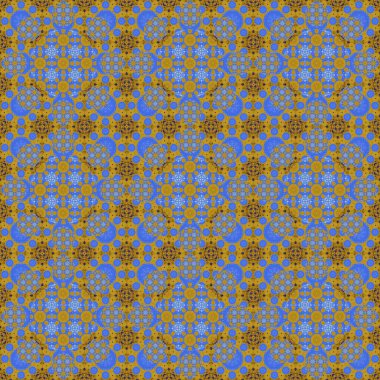 Kusursuz desen. Geometrik çiçeklerin küçük deseni. Kumaş ve giysi desenleri