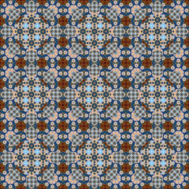 Kusursuz desen. Geometrik çiçeklerin küçük deseni. Kumaş ve giysi desenleri