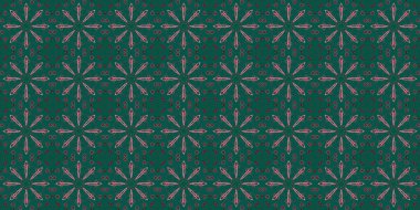 Kusursuz desenler. Geometrik desenlerin dokusu. Yeşil, kırmızı ve pembe renkler