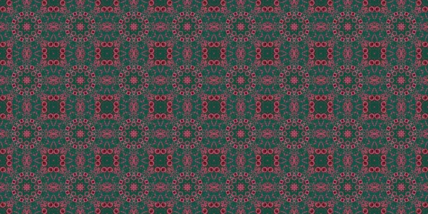 Seamless Patterns Texture Geometric Patterns Green Red Pink Colors — ストック写真
