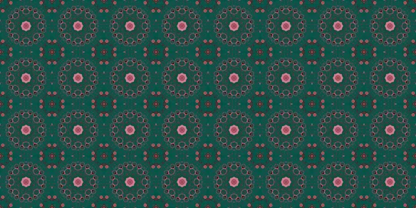 Seamless Patterns Texture Geometric Patterns Green Red Pink Colors — Foto Stock