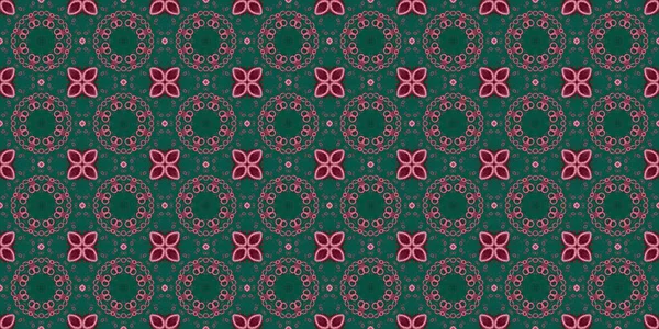 Seamless Patterns Texture Geometric Patterns Green Red Pink Colors — Foto de Stock