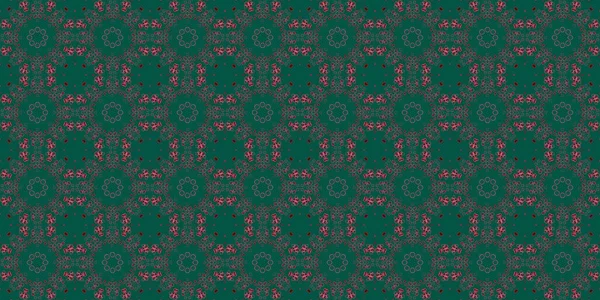 Seamless Patterns Texture Geometric Patterns Green Red Pink Colors — Photo