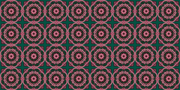 Seamless Patterns Texture Geometric Patterns Green Red Pink Colors — Foto Stock