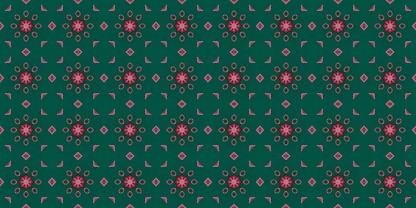 Seamless Patterns Texture Geometric Patterns Green Red Pink Colors — Foto Stock