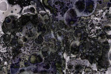 Karanlık soyut dokulu arka planlar. Lekeler ve lekeler. Alkol mürekkebi.