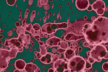 Soyut dokulu arka planlar. Lekeler ve lekeler. Alkol mürekkebi pembe ve yeşil.