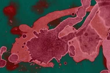 Soyut dokulu arka planlar. Lekeler ve lekeler. Alkol mürekkebi pembe ve yeşil.