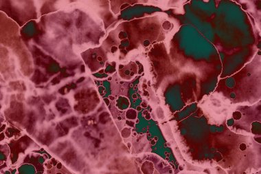 Soyut dokulu arka planlar. Lekeler ve lekeler. Alkol mürekkebi pembe ve yeşil.