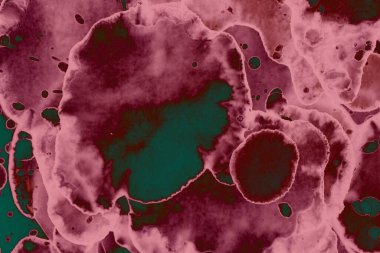 Soyut dokulu arka planlar. Lekeler ve lekeler. Alkol mürekkebi pembe ve yeşil.