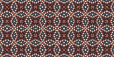 Kusursuz soyut kalıplar. Eşkenar dörtgen ve üçgen desenlerin arka planı. Yıldız desenleri. Moda eğilimleri