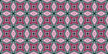 Kusursuz soyut kalıplar. Eşkenar dörtgen ve üçgen desenlerin arka planı. Yıldız desenleri. Moda eğilimleri