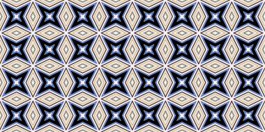Kusursuz soyut kalıplar. Eşkenar dörtgen ve üçgen desenlerin arka planı. Yıldız desenleri. Moda eğilimleri