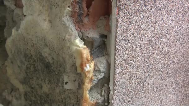 Dismantling Wall Perforator Repair Finishing Jackhammer Breaks Hole High Quality — Vídeo de Stock