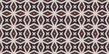 Kusursuz soyut kalıplar. Eşkenar dörtgen ve üçgen desenlerin arka planı. Yıldız desenleri. Moda eğilimleri