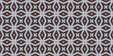 Kusursuz soyut kalıplar. Eşkenar dörtgen ve üçgen desenlerin arka planı. Yıldız desenleri. Moda eğilimleri