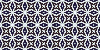 Kusursuz soyut kalıplar. Eşkenar dörtgen ve üçgen desenlerin arka planı. Yıldız desenleri. Moda eğilimleri