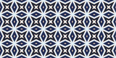 Kusursuz soyut kalıplar. Eşkenar dörtgen ve üçgen desenlerin arka planı. Yıldız desenleri. Moda eğilimleri