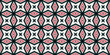 Kusursuz soyut kalıplar. Eşkenar dörtgen ve üçgen desenlerin arka planı. Yıldız desenleri. Moda eğilimleri