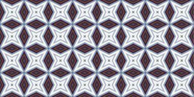 Kusursuz soyut kalıplar. Eşkenar dörtgen ve üçgen desenlerin arka planı. Yıldız desenleri. Moda eğilimleri
