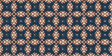 Kusursuz soyut kalıplar. Eşkenar dörtgen ve üçgen desenlerin arka planı. Yıldız desenleri. Moda eğilimleri