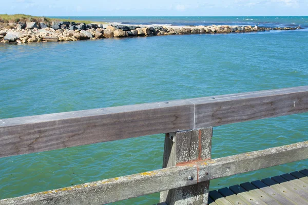 Pontoon jetty of courseulles sur mer in Normandy — Stock Photo, Image