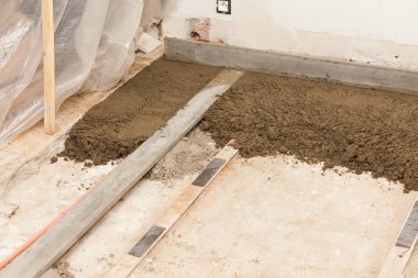 çimento şap hazırlanıyor