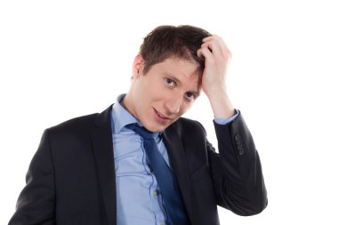 ciddi ve yorgun genç işadamı