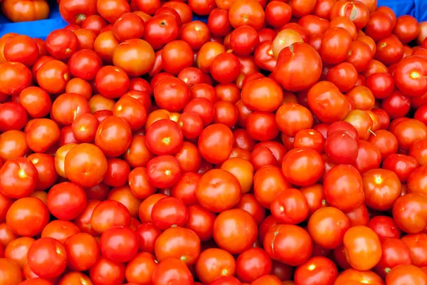 Display of tomatoes at the market — Stock Photo, Image