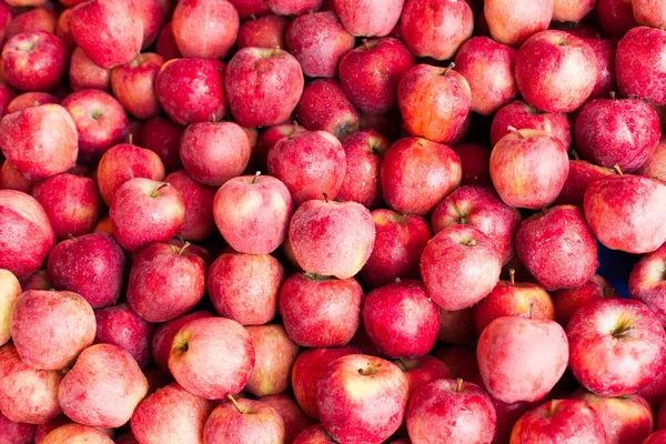 Показ яблок на рынке — стоковое фото