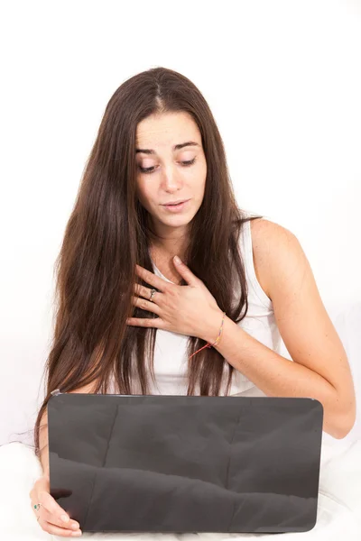 Estudante com laptop — Fotografia de Stock