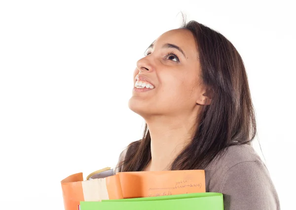 Secretary stressed which carries files — Stock Photo, Image