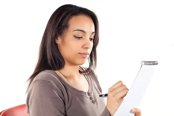 Vrouw die schrijven brief — Stockfoto