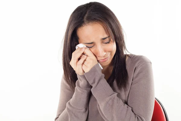 Unhappy woman crying — Stock Photo, Image