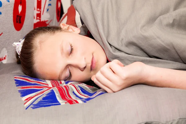 Girl in a bed — Stock Photo, Image