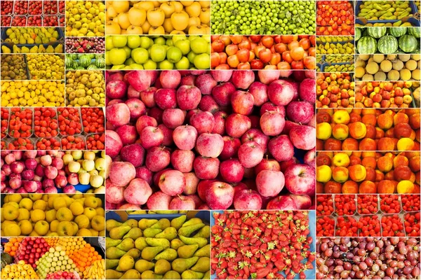 Collage van vruchten — Stockfoto