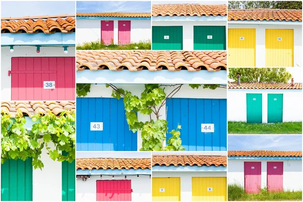 Collage of colored fishermen's house — Stock Photo, Image