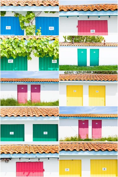 Collage of colored fishermen's house — Stock Photo, Image