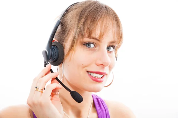 Call center operator businesswoman — Stock Photo, Image
