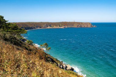 Cape Frehel ve deniz feneriyle Brittany 'deki GR34' e bin.