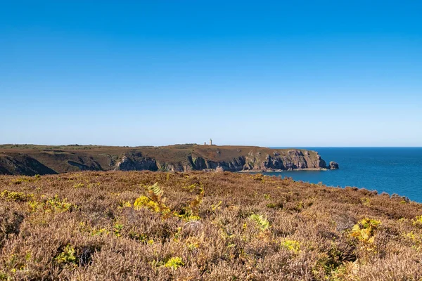 Ride Gr34 Brittany Far Cape Frehel Its Lighthouse — Stock Photo, Image