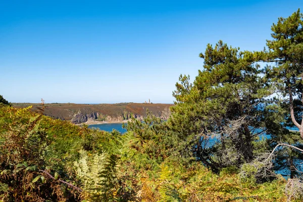 Cape Frehel Deniz Feneriyle Brittany Deki Gr34 Bin — Stok fotoğraf